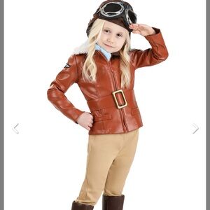 Aviator Amelia Earhart Kids Costume - Brown and Tan